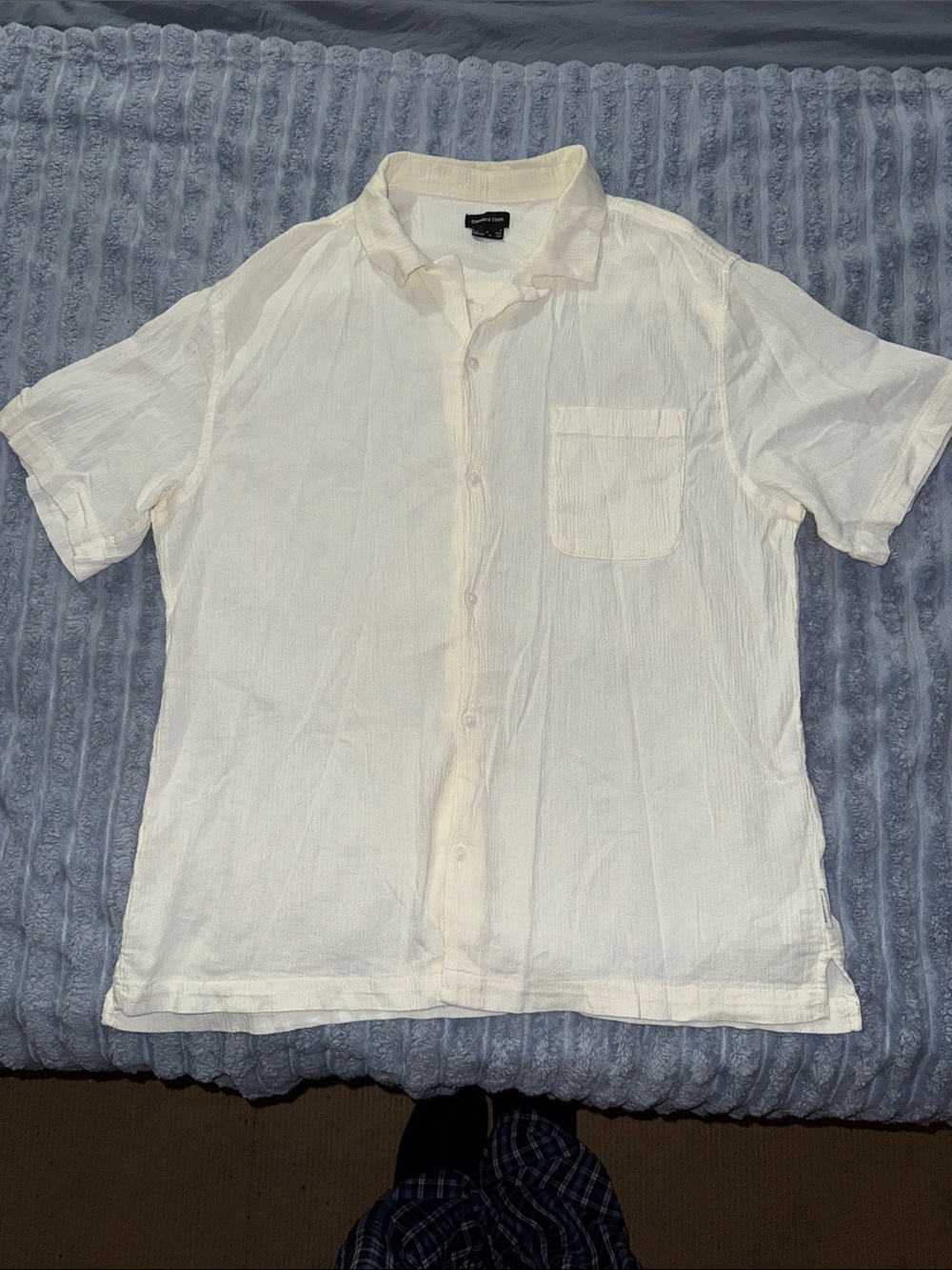 Urban Outfitters Men’s Casual Short-Sleeve Button-Down Shirt - White